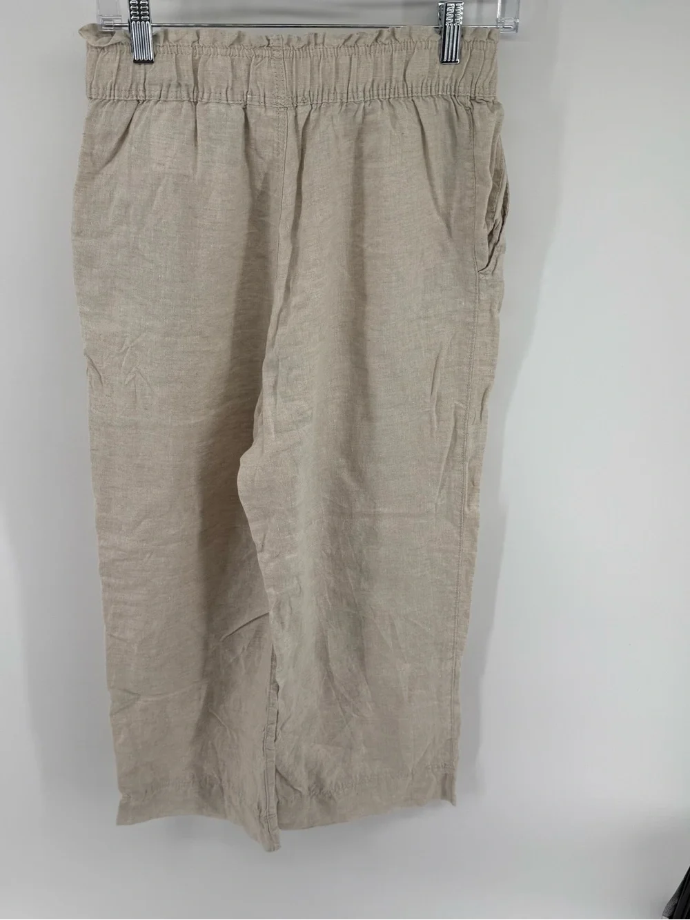 H&M Linen-Blend Pull-On Chinos- light beige